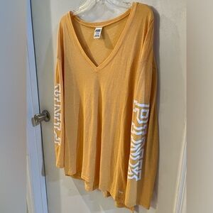 PINK Victoria's Secret V-Neck Long Sleeve Top